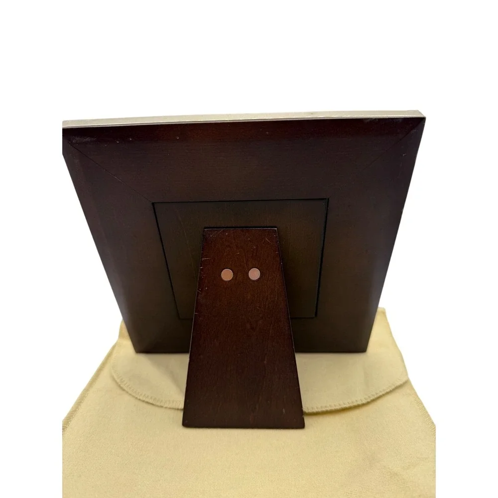 Burberry Prorsum Grey Check Square Picture Frame Silver Tone‎ Wood Back
